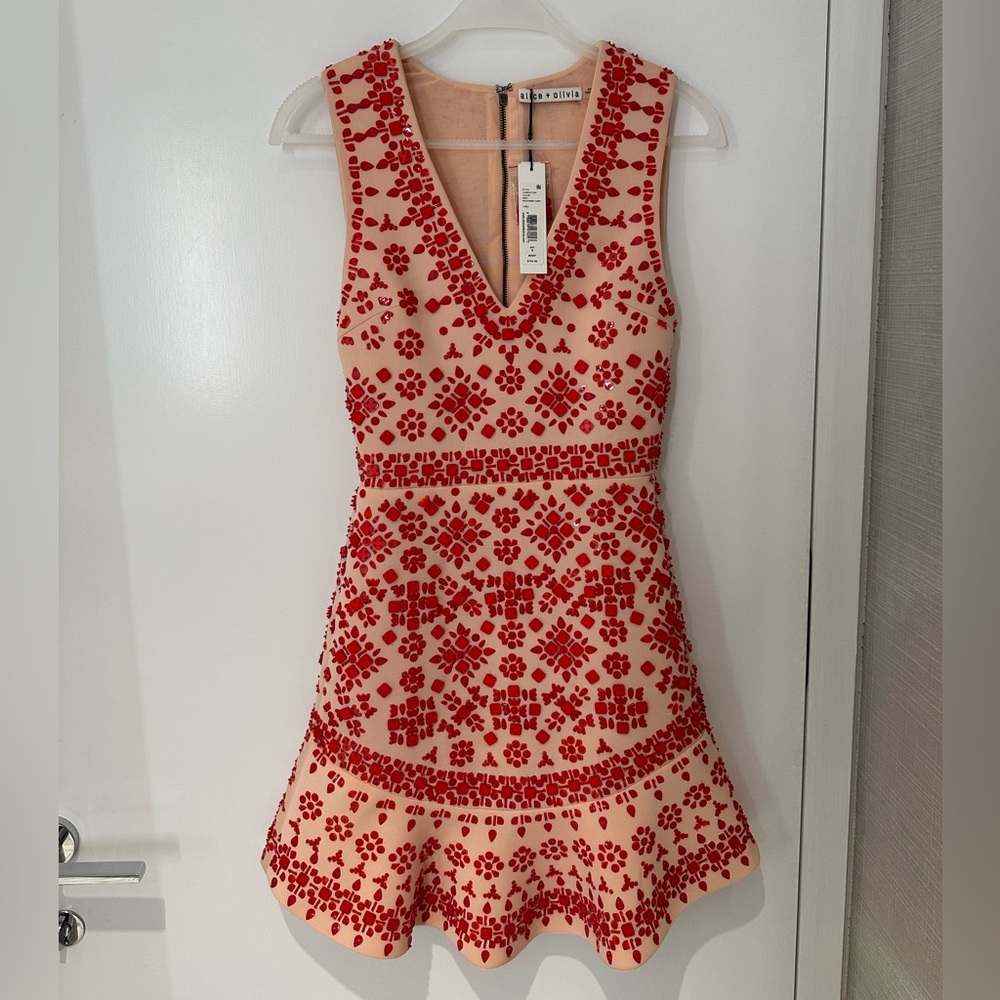 Alice + Olivia Rapunzel Beaded Mini Dress